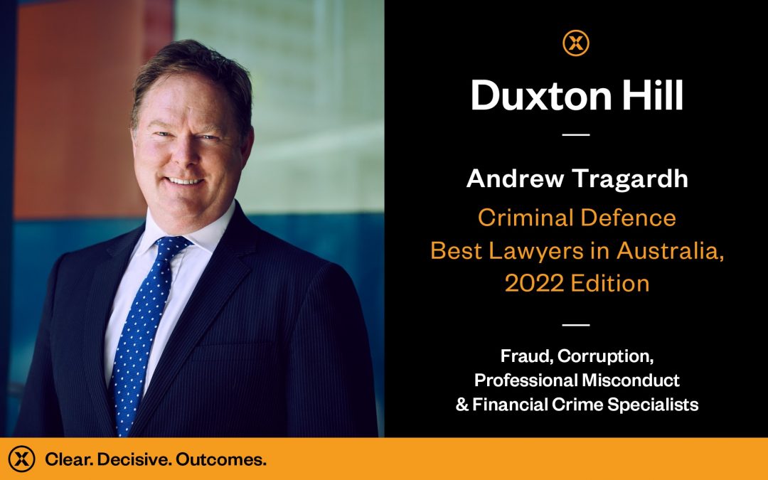 Andrew Tragardh Recognised in Best Lawyers 2022 for Best Lawyers in Australia