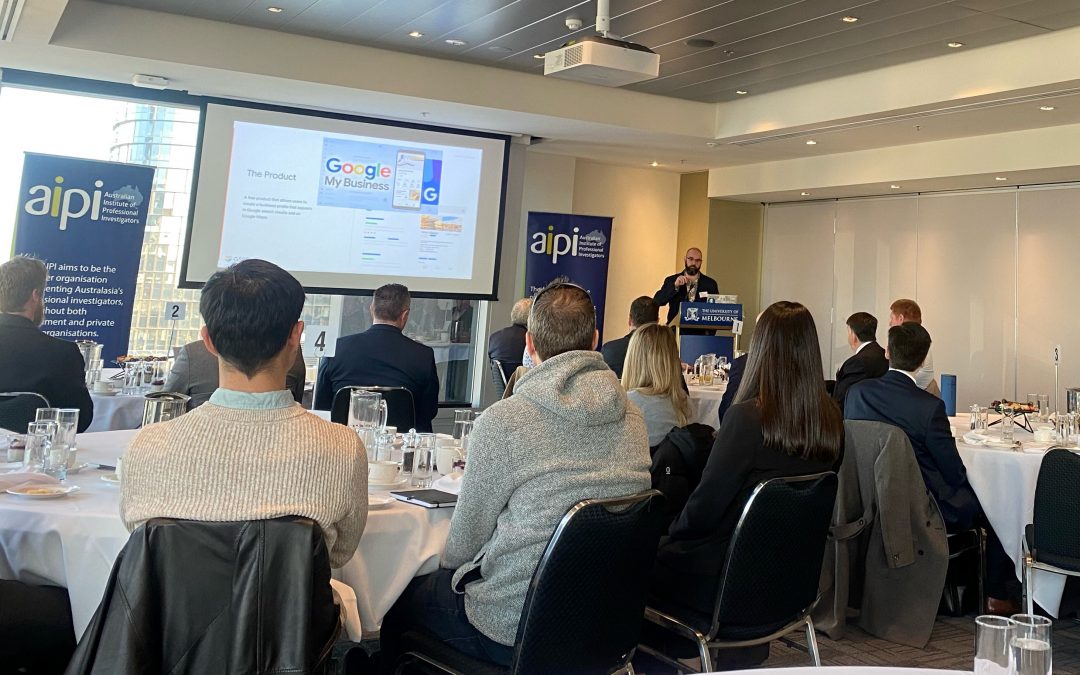 Evan Whitelaw, Head of Google’s Global Investigations Team presents at AIPI Victorian Chapter Meeting